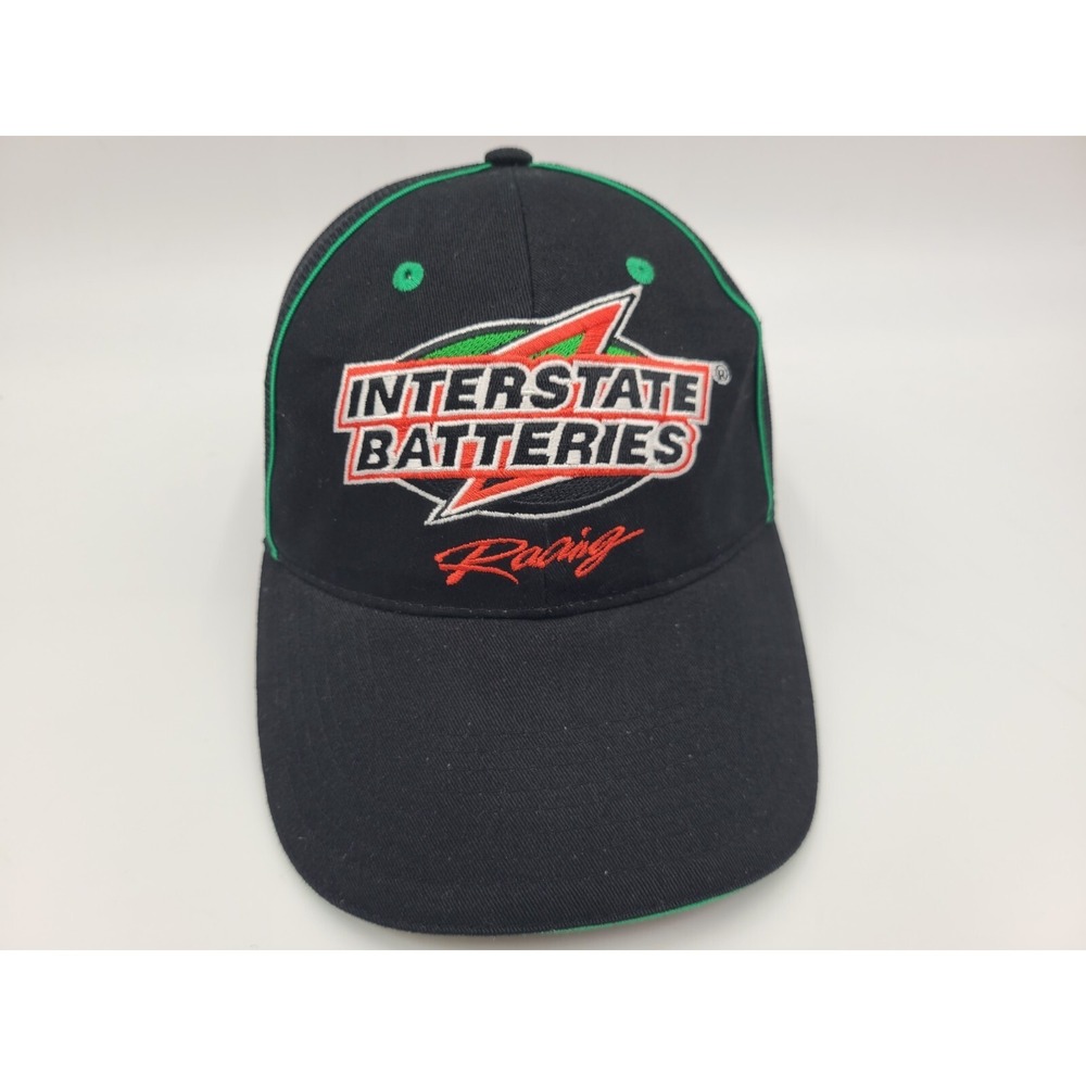 Vintage Bobby Labonte #18 Interstate Batteries Racing Mesh Strapback Hat Cap Men